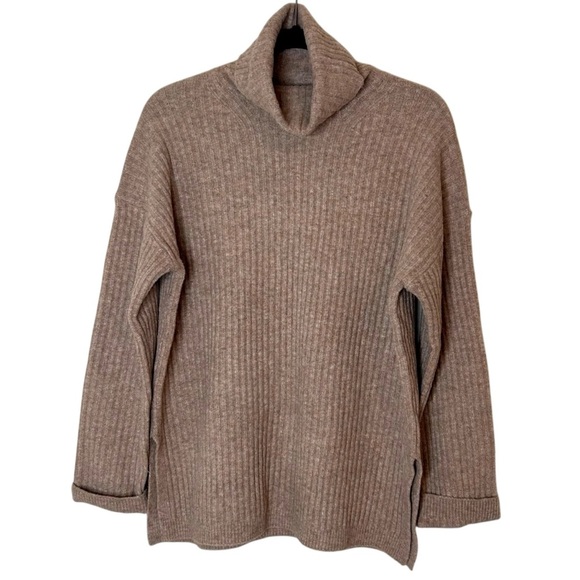 Oak + Fort Heathered Pine Ribbed Turtleneck Sweater- Size XS - Picture 2 of 10